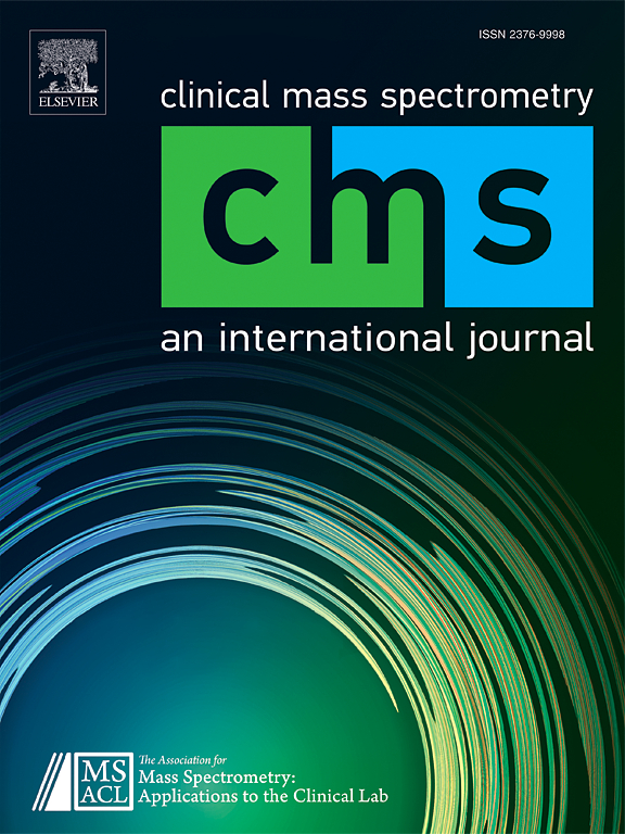 Go to journal home page - Clinical Mass Spectrometry